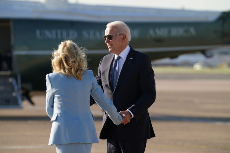 U.S. President Biden leaves to Belgium from Heathrow airport