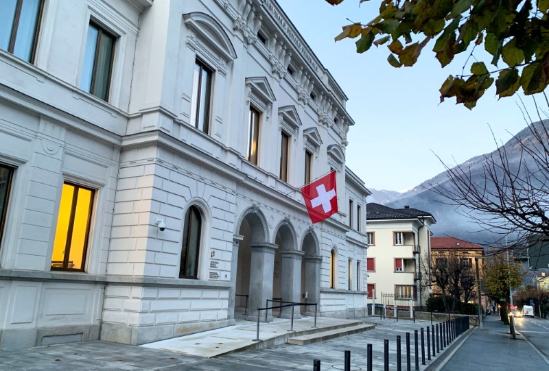 FILE PHOTO: Switzerland’s national flag is displayed on the Swiss