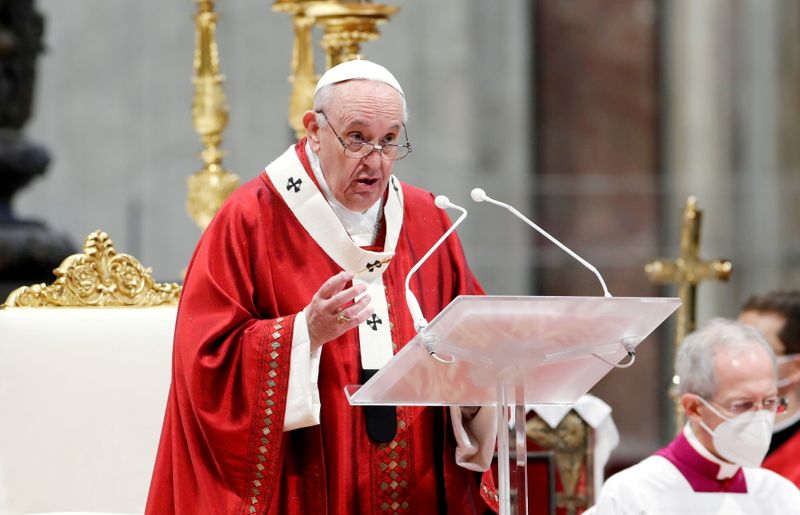 FILE PHOTO: Pope Francis leads the Pentecost Mass