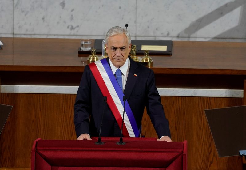 Chile’s President Sebastian Pinera attends his annual State of the