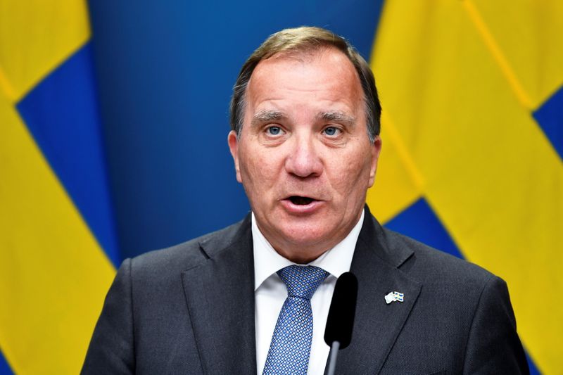 FILE PHOTO: Sweden’s Prime Minister Stefan Lofven speaks during a