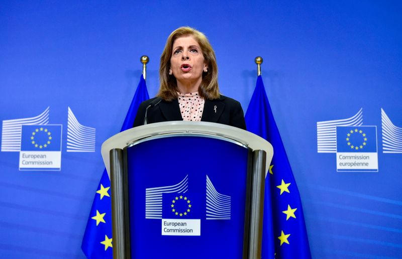 FILE PHOTO: European Union commissioner for Health, Stella Kyriakides, gives
