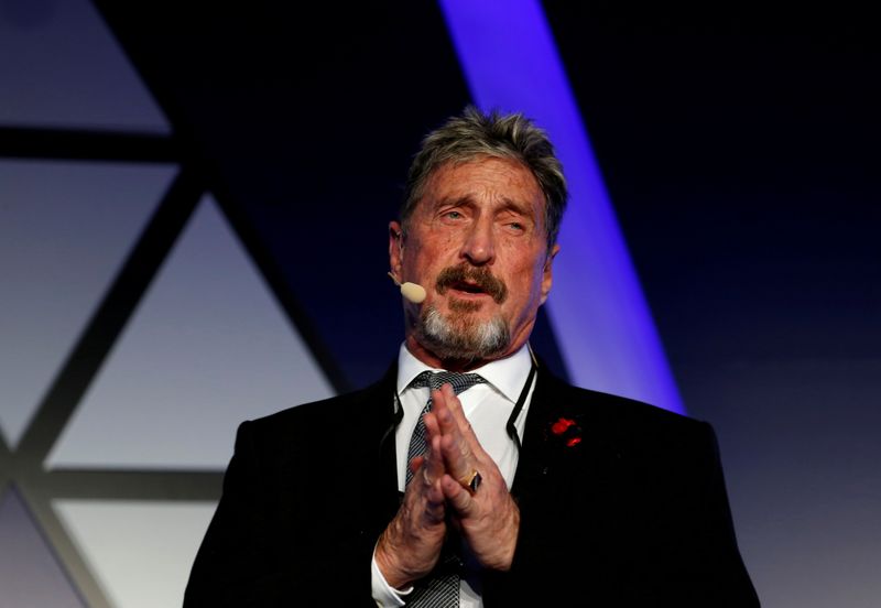 FILE PHOTO: John McAfee, co-founder of McAfee Crypto Team and