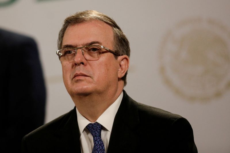 FILE PHOTO: Mexican Foreign Minister Marcelo Ebrard looks on during