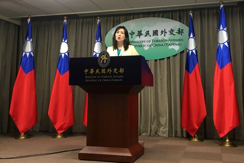 FILE PHOTO: Taiwan Foreign Ministry Spokeswoman Joanne Ou speaks at