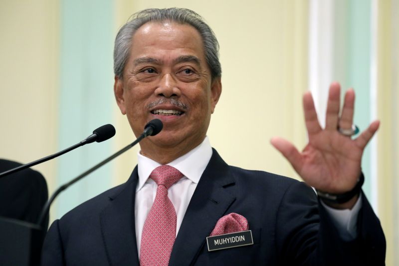 FILE PHOTO: Malaysia’s Prime Minister Muhyiddin Yassin speaks during a