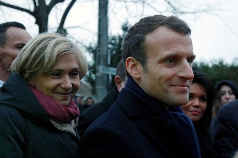 FILE PHOTO: French President Emmanuel Macron and Valerie Pecresse, President