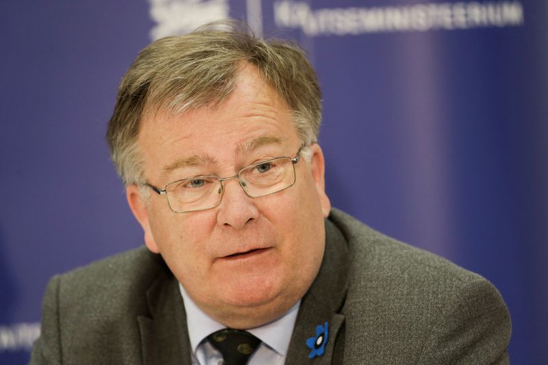 Denmark’s Defence Minister Claus Hjort Frederiksen speaks during a press