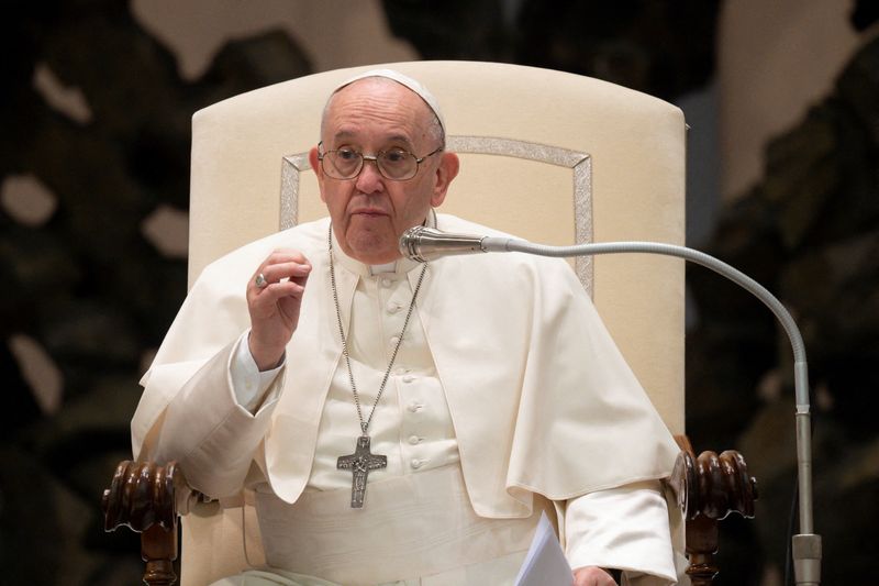 Pope Francis holds the weekly general audience at the Paul