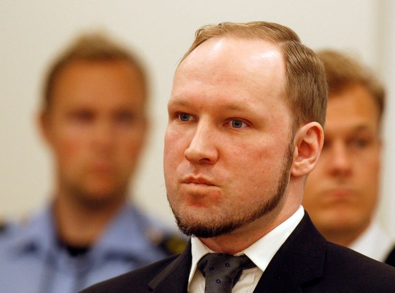 FILE PHOTO: Norwegian mass killer Anders Behring Breivik arrives to