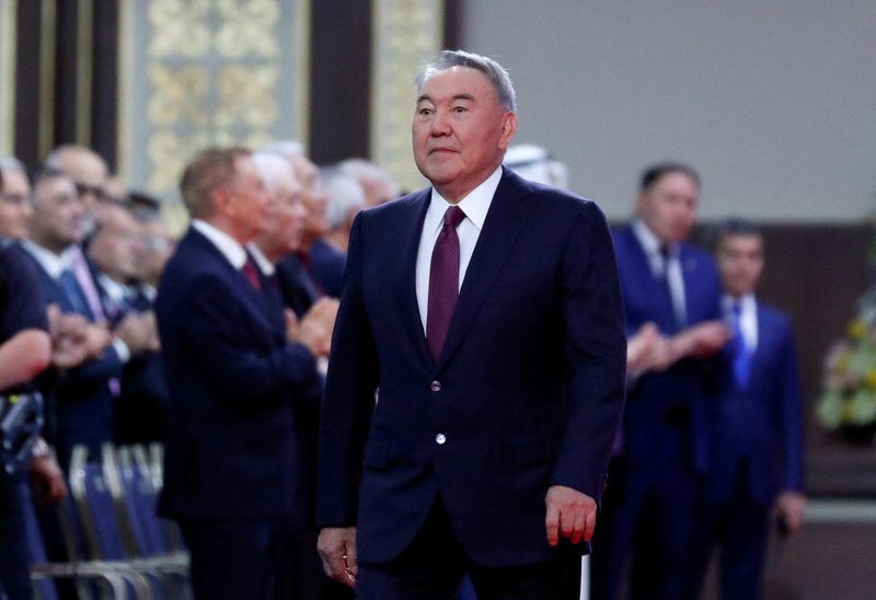 FILE PHOTO: Former Kazakh president Nursultan Nazarbayev attends President Tokayev’s