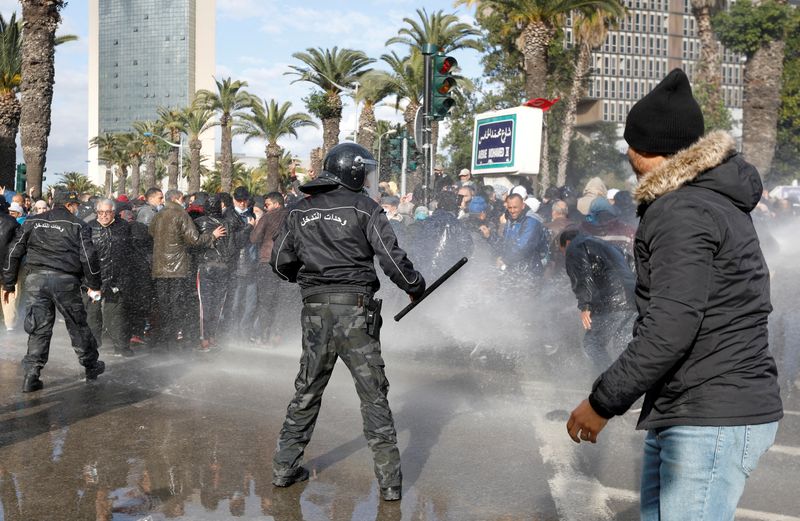 FILE PHOTO: Tunisians protest President Kais Saied’s seizure of political
