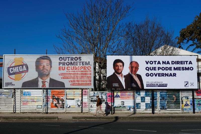 A Chega far right party and Popular Party CDS billboards