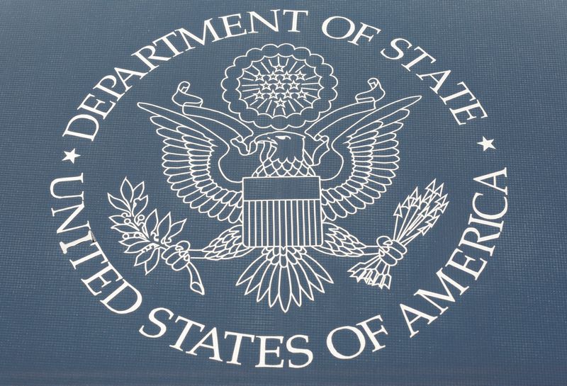 The seal of the United States Department of State is