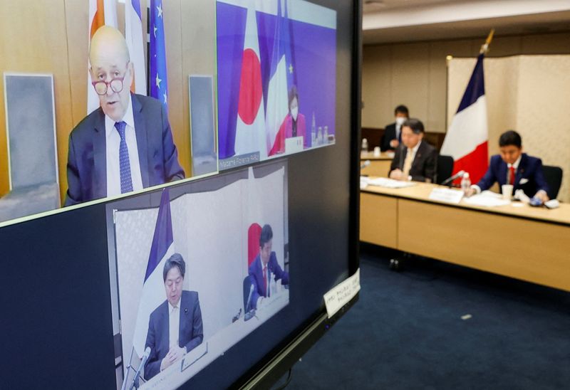 Japan, France to hold virtual meeting of foreign and defence