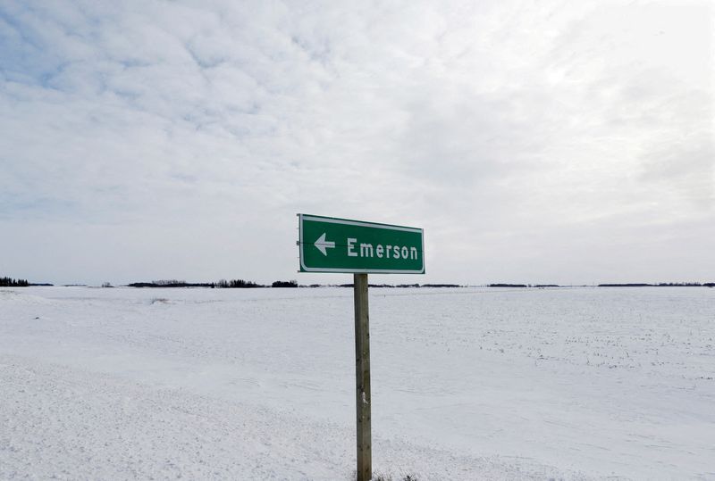 FILE PHOTO: A sign post for the small border town