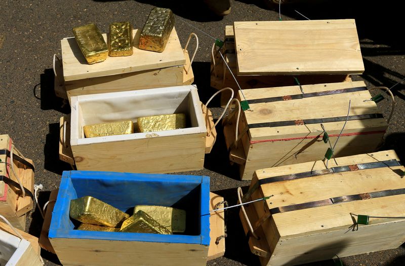 FILE PHOTO: Gold bars seized from a plane by Sudanese