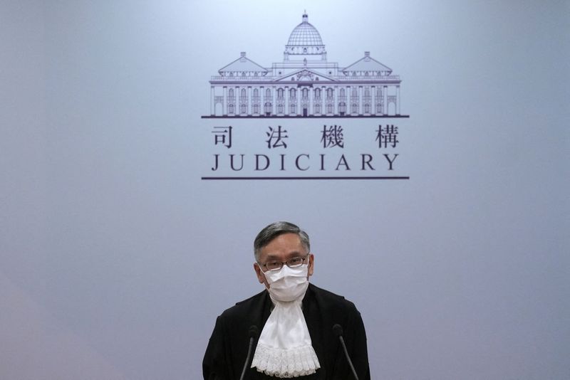 Hong Kong Chief Justice Andrew Cheung meets media after the