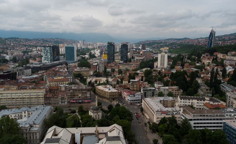 FILE PHOTO: Aerial view of Sarajevo