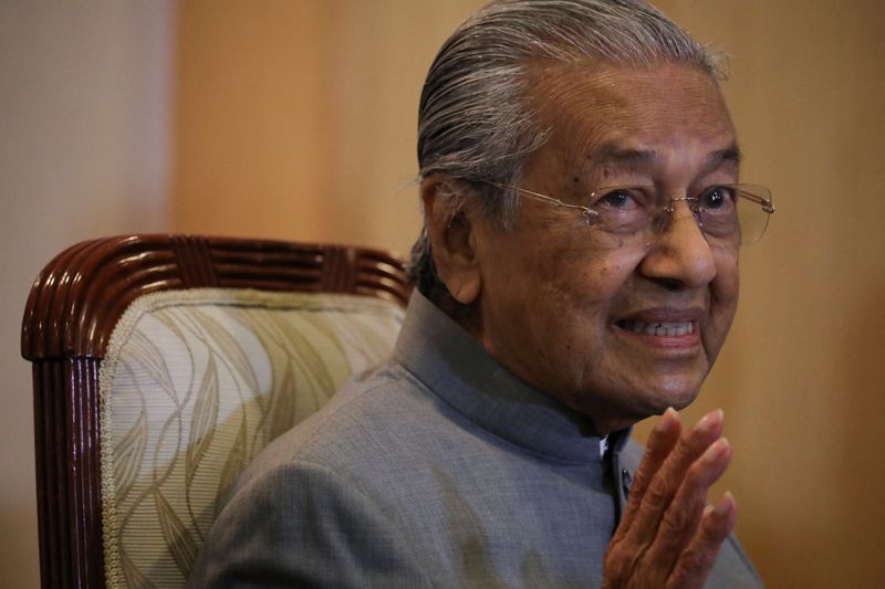FILE PHOTO: Malaysia’s former Prime Minister Mahathir Mohamad speaks during