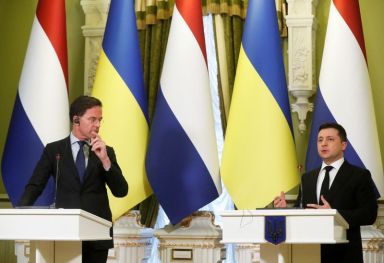 Ukrainian President Volodymyr Zelenskiy meets Dutch Prime Minister Mark Rutte