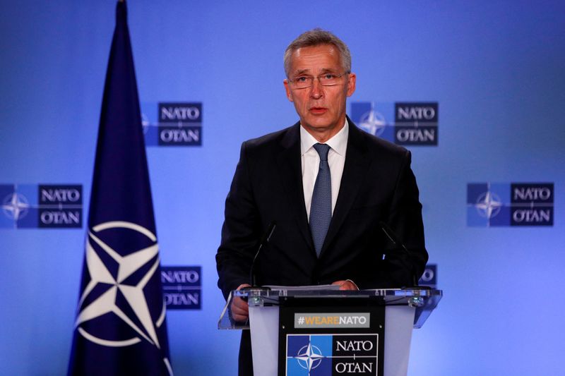 NATO Secretary General Stoltenberg and North Macedonian PM Kovacevski hold
