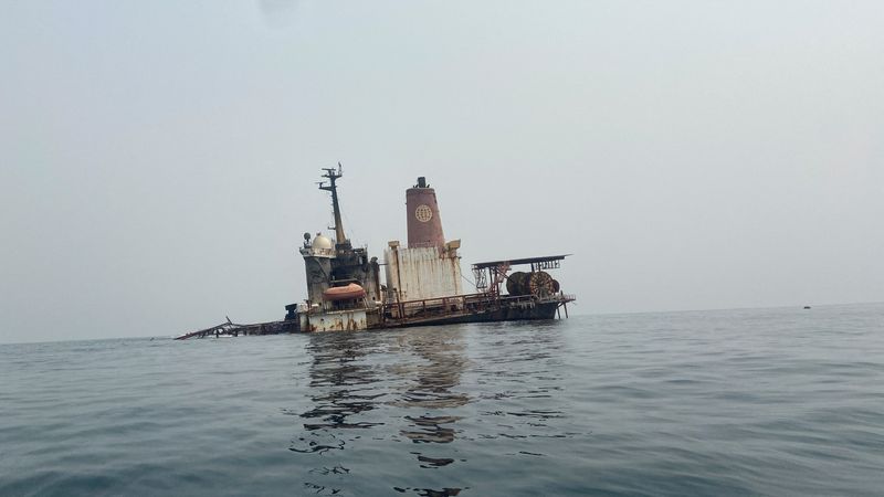 Wreckage of the Trinity Spirit floating production, storage and offloading