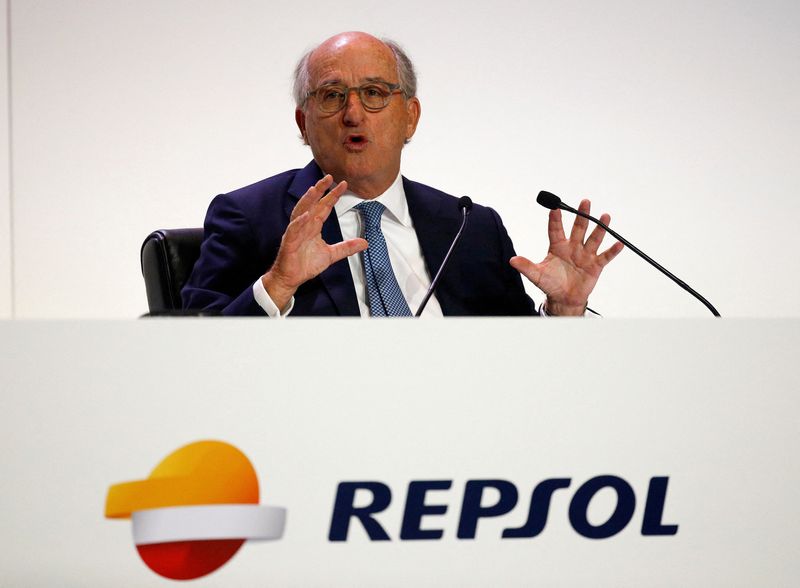 FILE PHOTO: Repsol Chairman Brufau delivers a speech during the