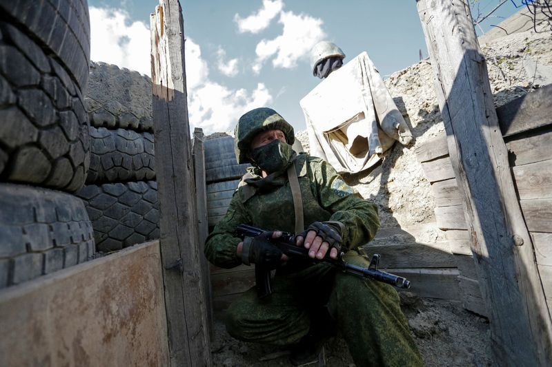 A militant of the separatist Donetsk People’s Republic is seen