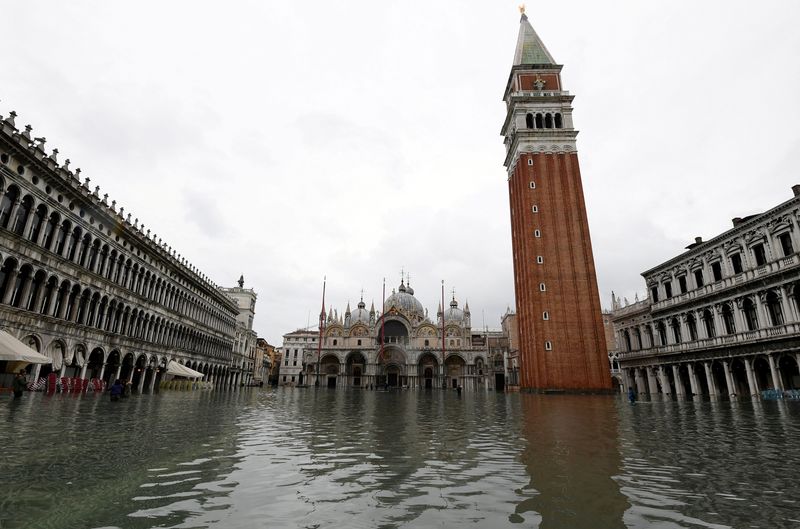 FILE PHOTO: Flooding in the lagoon city of Venice
