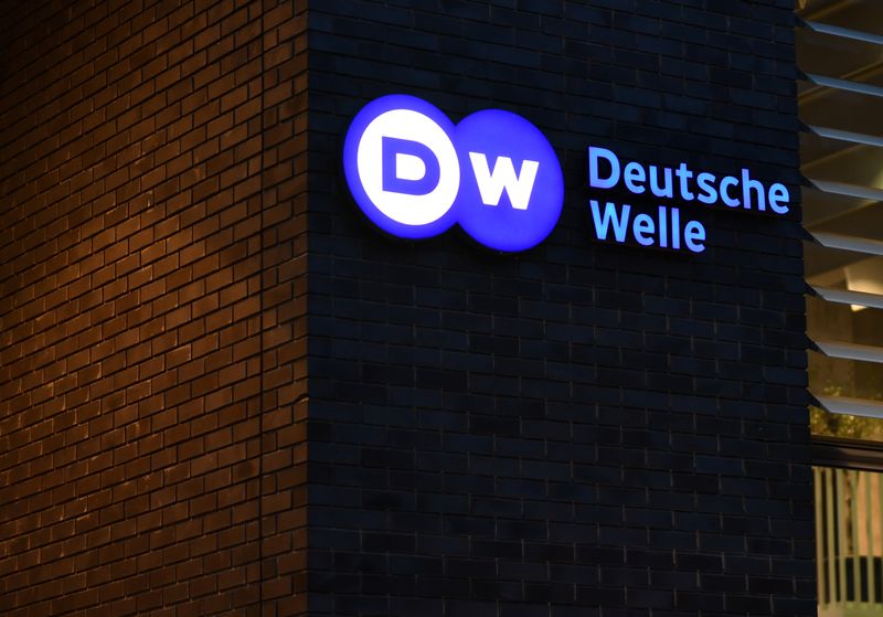 FILE PHOTO: The logo of German international broadcaster Deutsche Welle