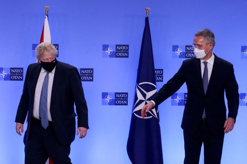Britain’s PM Johnson meets NATO Secretary General Stoltenberg, in Brussels