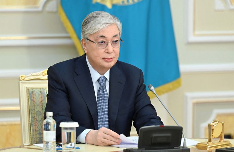 FILE PHOTO: Kazakh President Kassym-Jomart Tokayev attends a session of