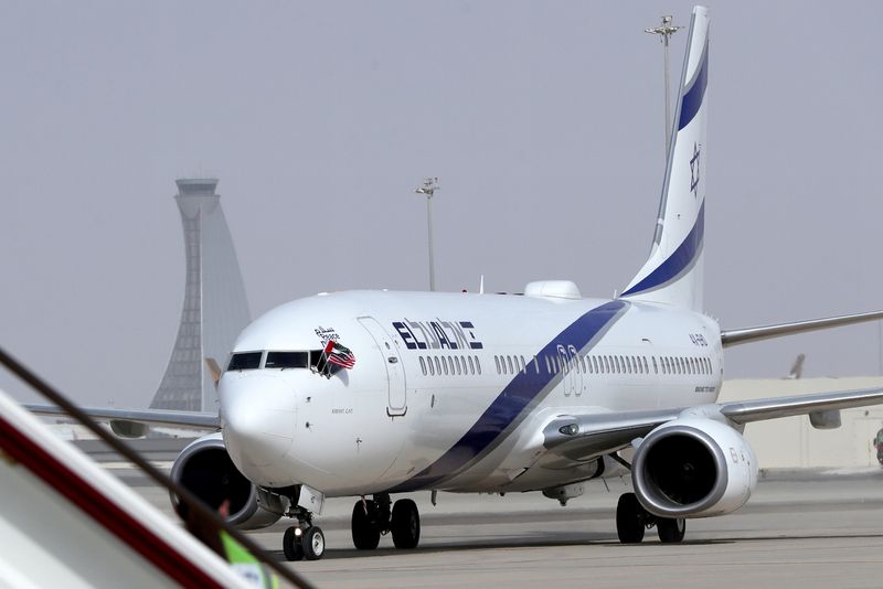 FILE PHOTO: The Israeli flag carrier El Al’s airliner lands
