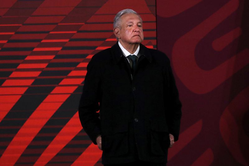 Mexico’s President Lopez Obrador attends daily news conference at the