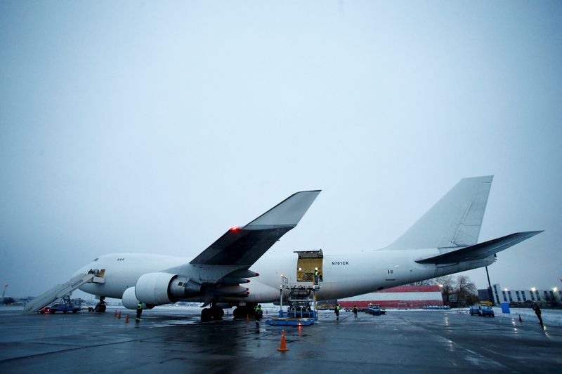 Ukraine receives military aid from United States, at the Boryspil