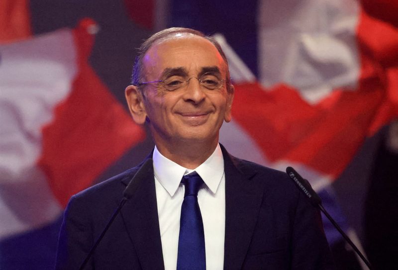 FILE PHOTO: French far-right presidential candidate Zemmour holds political rally