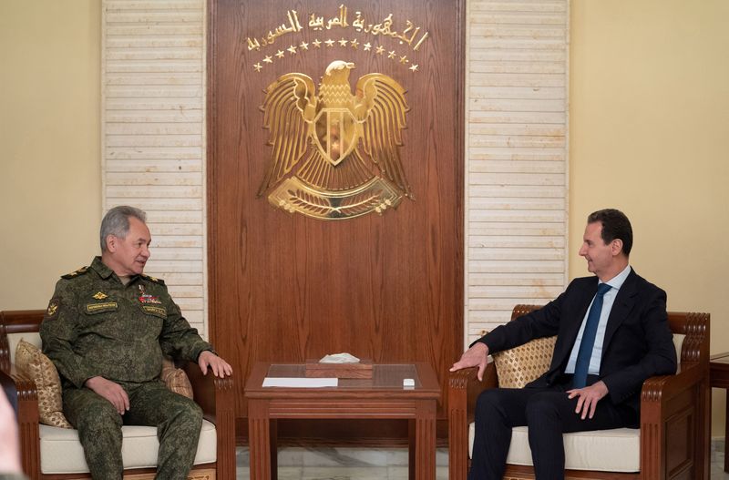 Syria’s President Bashar al-Assad meets with Russian Defence Minister Sergei