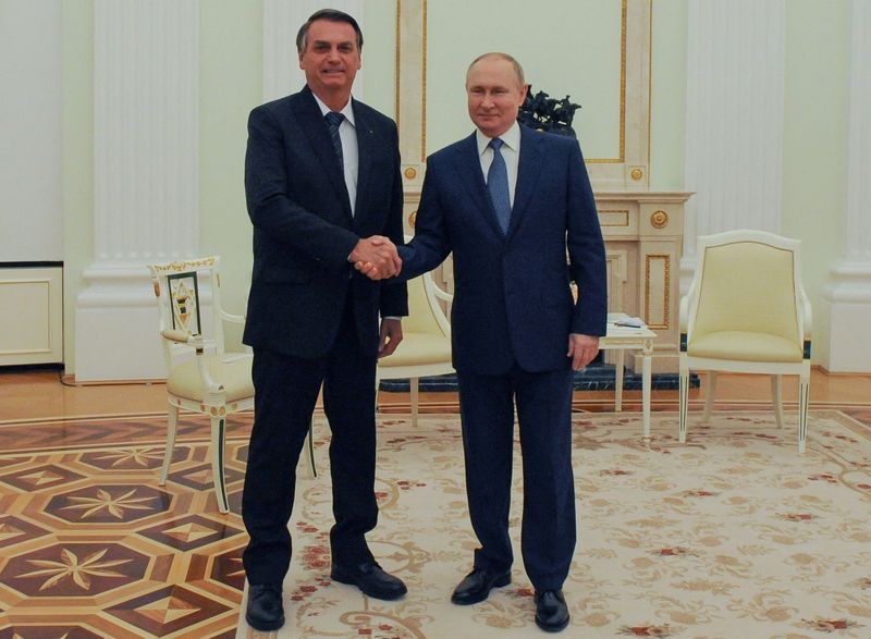 Russian President Putin meets with his Brazilian counterpart Bolsonaro in