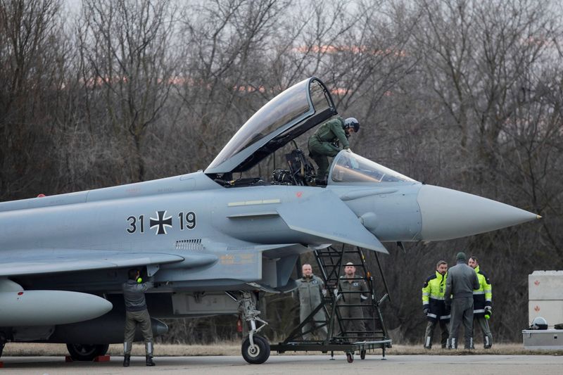 Eurofighters land at the Mihail Kogalniceanu air base, in Constanta