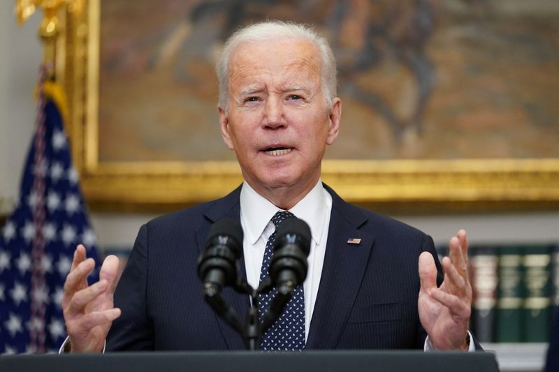 U.S. President Joe Biden delivers remarks on Russia-Ukraine situation