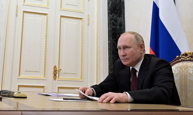 Russian President Putin chairs a meeting in Moscow