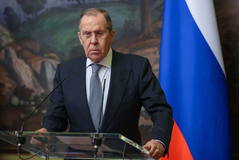 Russia’s Foreign Minister Sergei Lavrov and Syria’s Foreign Minister Faisal