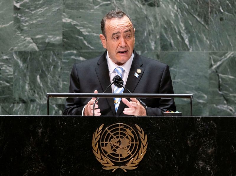 FILE PHOTO: Guatemala’s Giammattei addresses the UN in New York