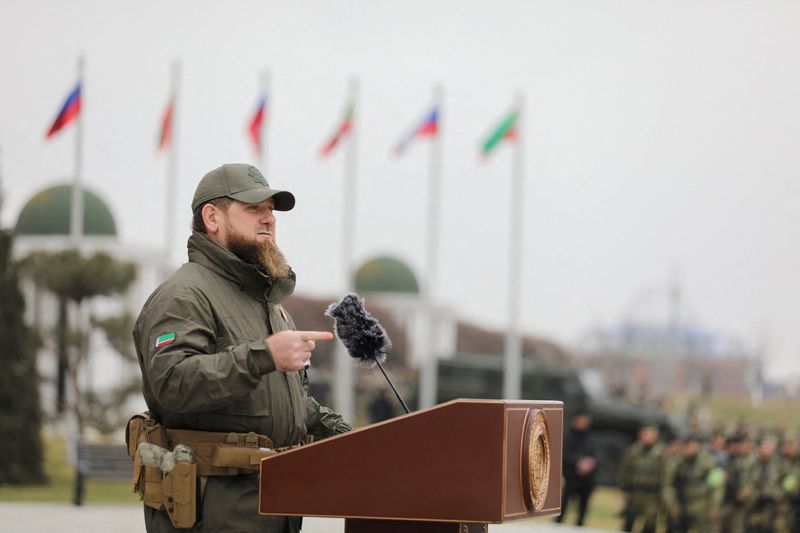 Head of the Chechen Republic Ramzan Kadyrov makes an address