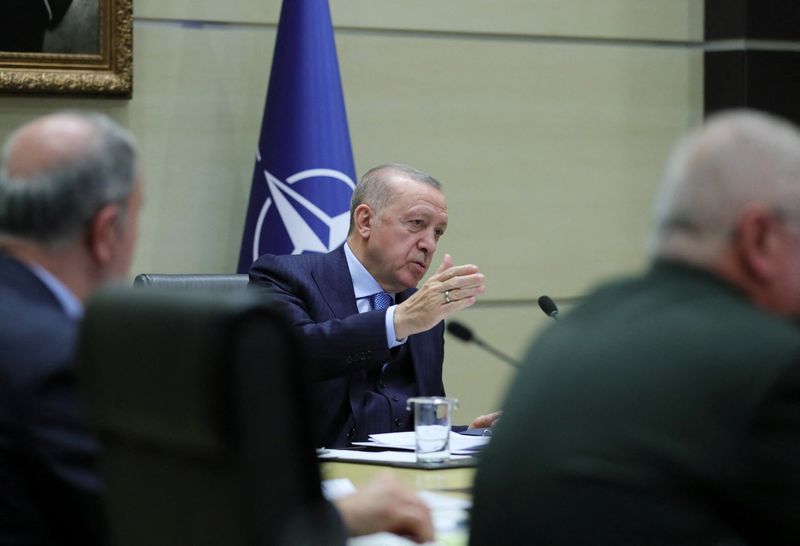 Turkish President Erdogan attends a virtual summit called in by