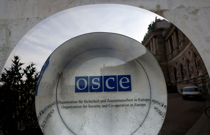 OSCE sign outside the organisations headquarters in Vienna