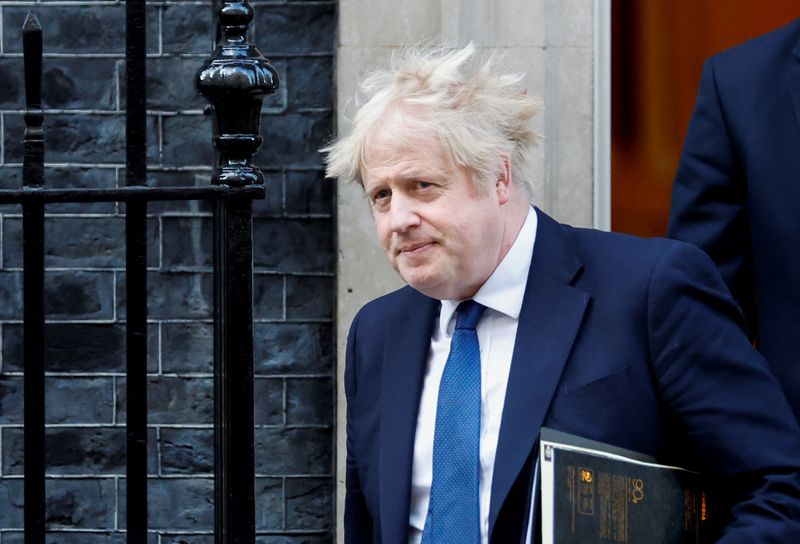 British Prime Minister Boris Johnson leaves Downing Street, in London
