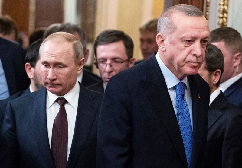 FILE PHOTO: Russian President Putin meets with Turkish President Erdogan