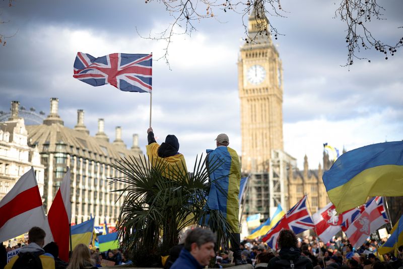 Protest against Russia’s invasion of Ukraine, in London